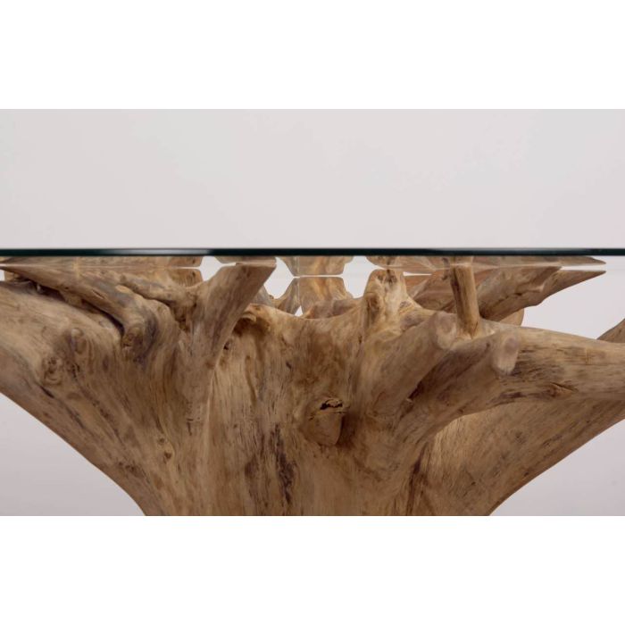 1.5m Reclaimed Teak Flute Root Circular Dining Table with 6 Scandi Armchairs  - 13