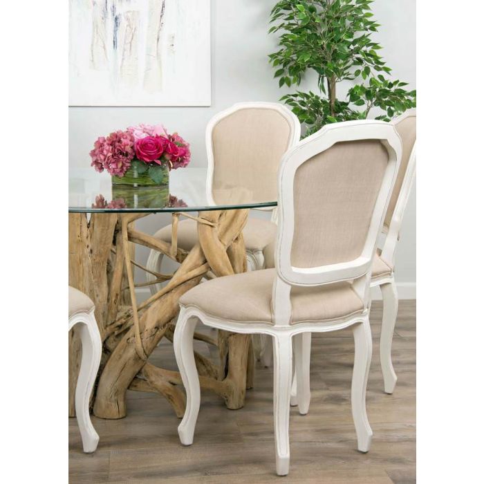 1.5m Java Root Circular Dining Table with 6 Paloma Dining Chairs - 3