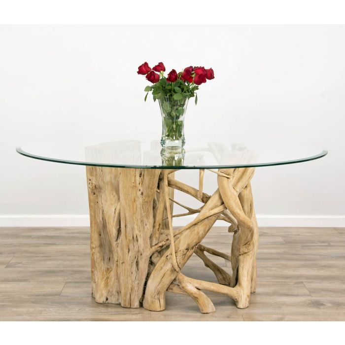 1.5m Java Root Circular Dining Table with 6 Latifa Chairs - 12