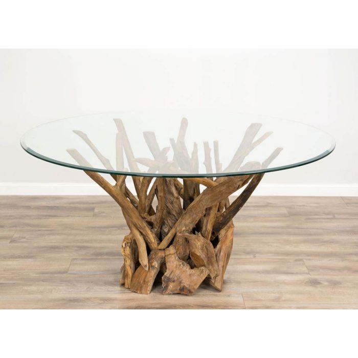 1.5m Reclaimed Teak Root Piece Circular Dining Table - 5