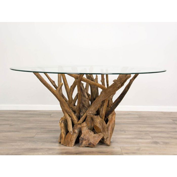 1.2m Reclaimed Teak Root Piece Circular Dining Table  - 1
