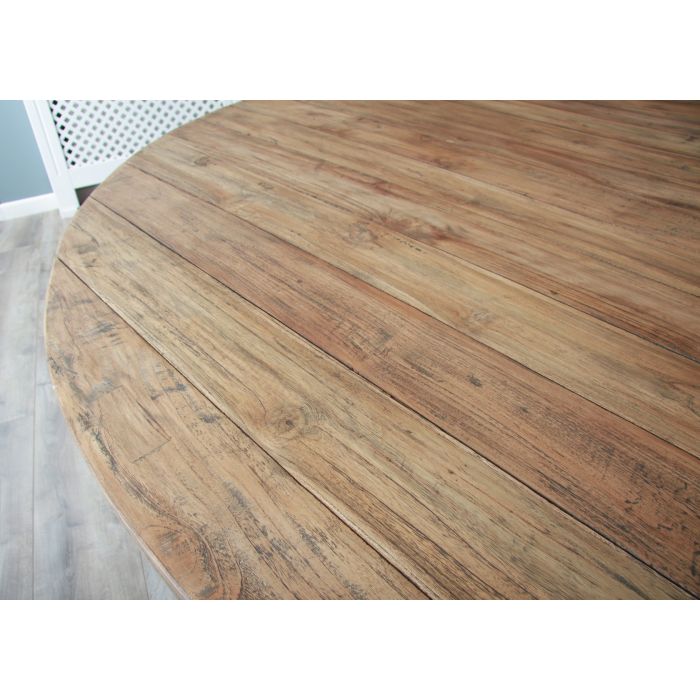 1.8m Reclaimed Teak Character Dining Table with 8 Stackable Zorro Chairs - 12