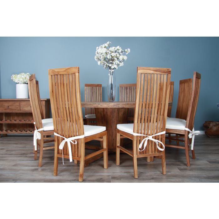 1.8m Reclaimed Teak Character Dining Table with 8 or 10 Vikka Chairs - 7