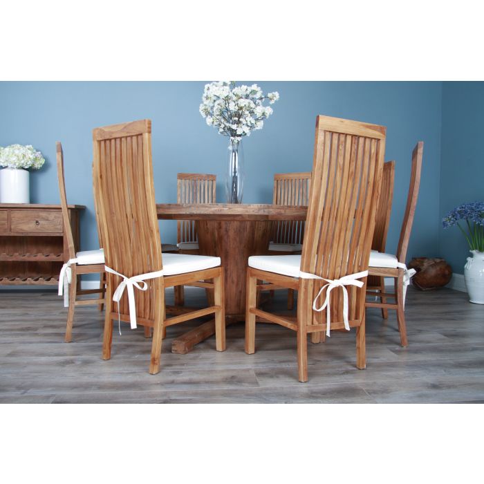 1.8m Reclaimed Teak Character Dining Table with 8 or 10 Vikka Chairs - 5