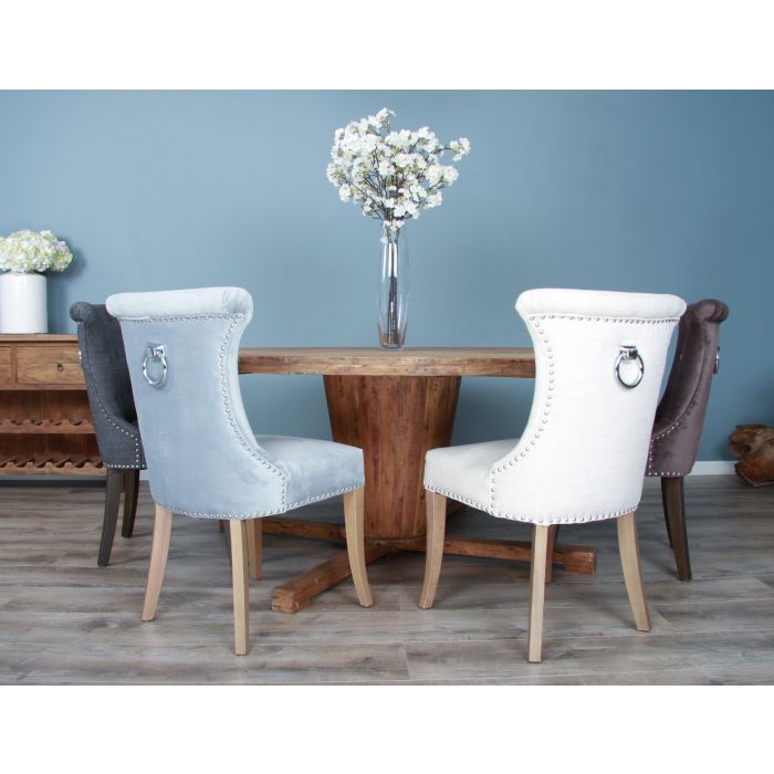 1.8m Reclaimed Teak Character Dining Table with 8 Windsor Ring Back Chairs - 1