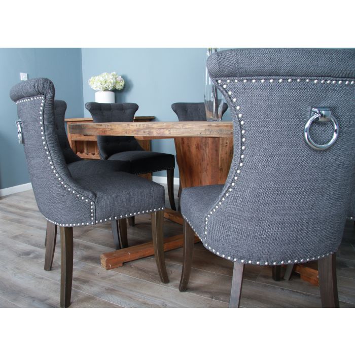 1.8m Reclaimed Teak Character Dining Table with 8 Windsor Ring Back Chairs - 6