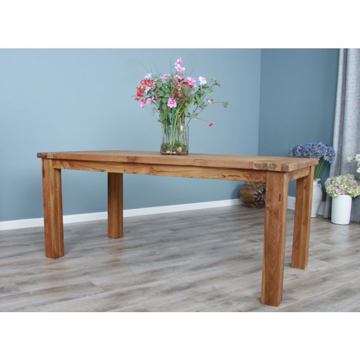 2m Reclaimed Teak Taplock Dining Table with 8 Latifa Chairs - 9