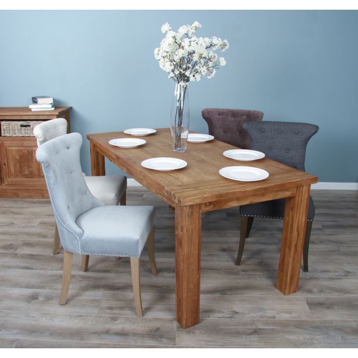 1.8m Reclaimed Teak Taplock Dining Table with 6 Windsor Ring Back Chairs  - 6