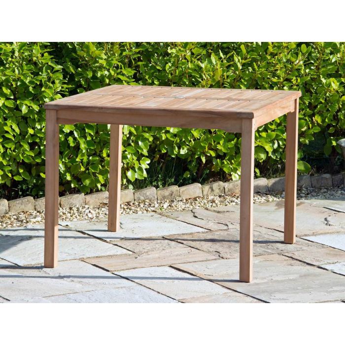 1m Teak Square Fixed Table - 2