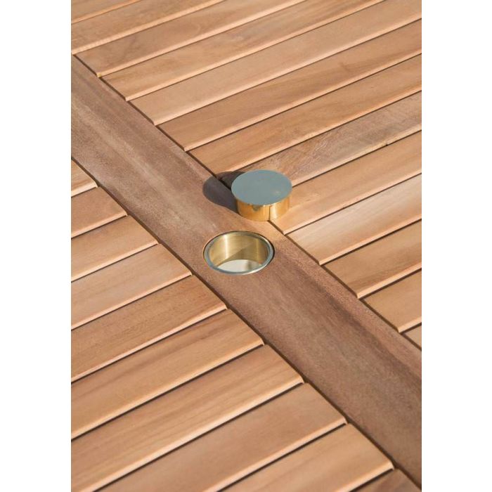 1m Teak Square Fixed Table - 5