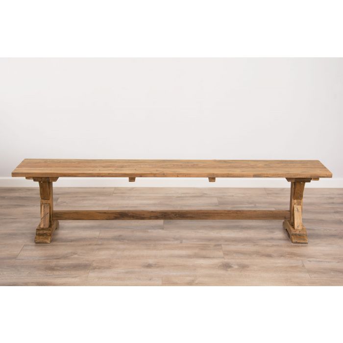 2.4m Reclaimed Teak Dinklik Backless Bench - 3