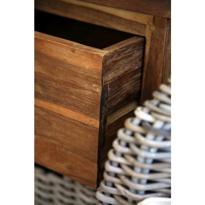 Reclaimed Teak 2 Drawer 2 Basket Storage Unit - 2