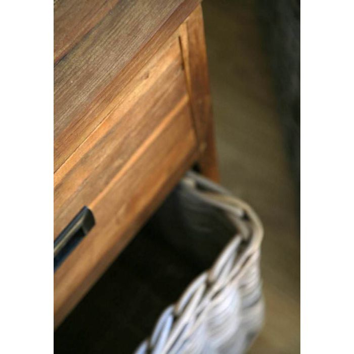 Reclaimed Teak 2 Drawer 2 Basket Storage Unit - 7