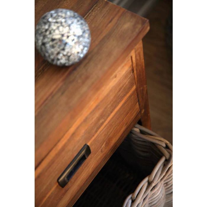 Reclaimed Teak 2 Drawer 2 Basket Storage Unit - 6
