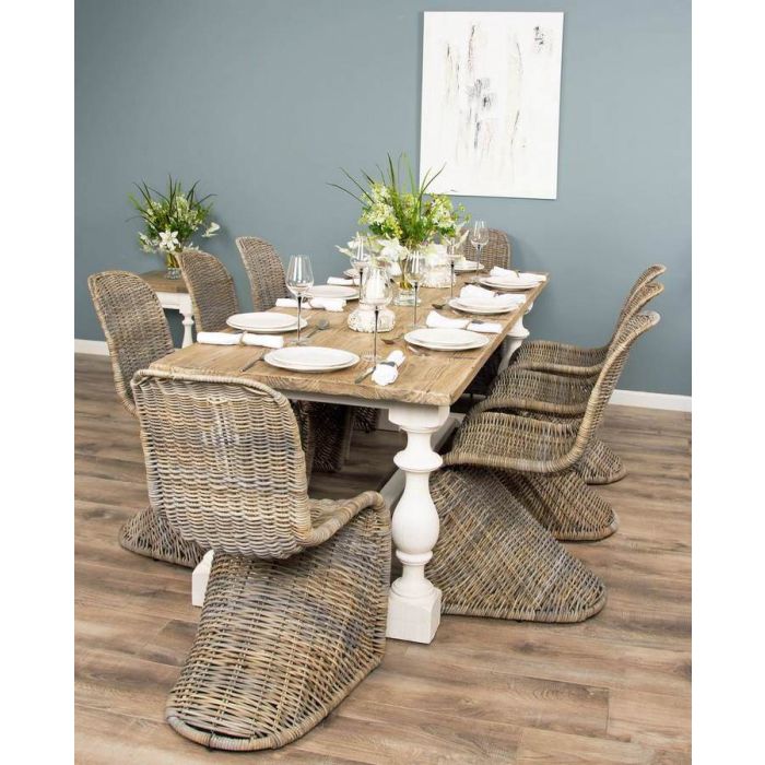 2.4m Ellena Dining Table with 8 Stackable Zorro Chairs  - 3