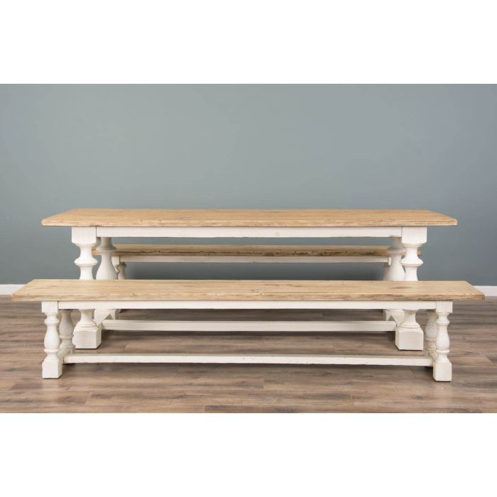 2.4m Ellena Dining Table with 2 Backless Benches - 7