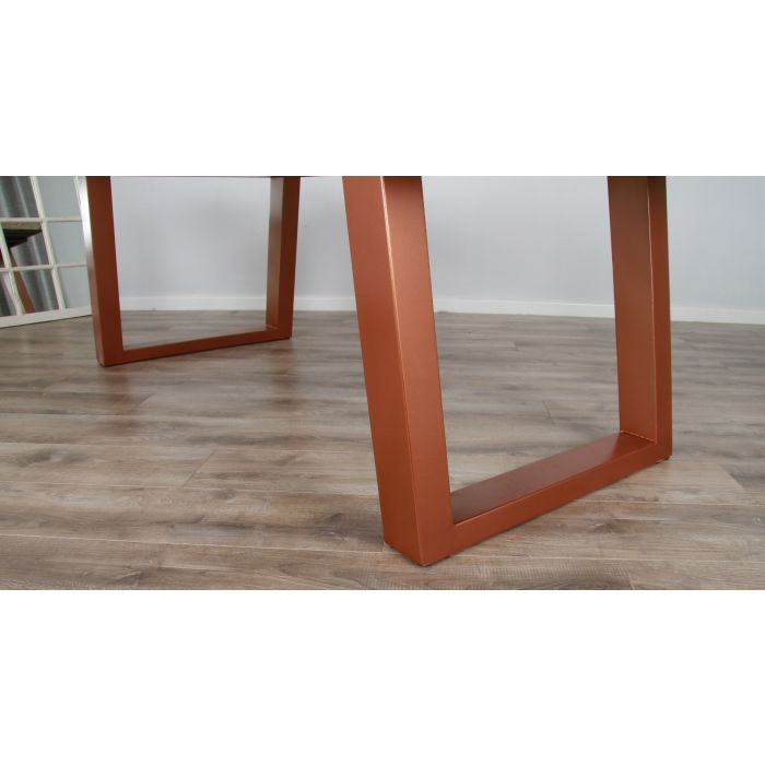 2.4m Industrial Chic Cubex Dining Table with Copper Coloured Legs & 6 Scandi Armchairs - 13