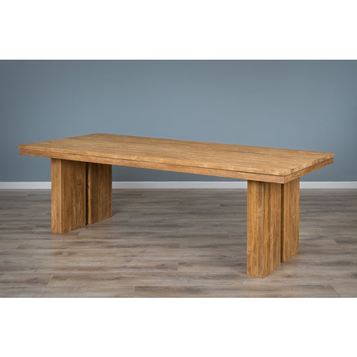 3m Reclaimed Teak Tangerang Dining Table with 8 Donna Chairs - 2