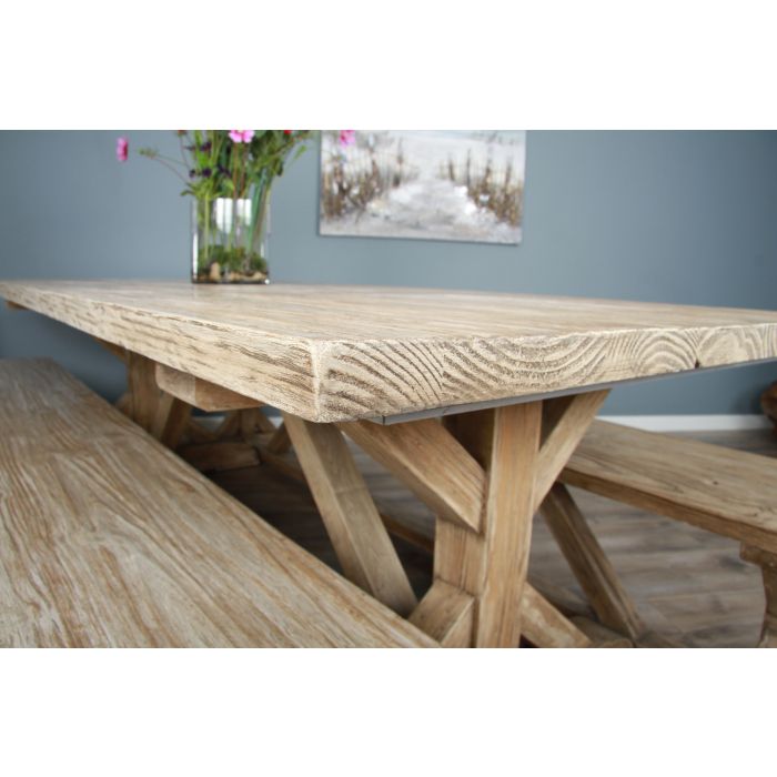2.4m Farmhouse Cross Dining Table - 6