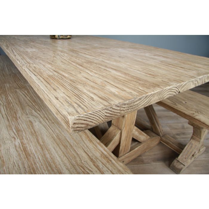 2.4m Farmhouse Cross Dining Table - 7