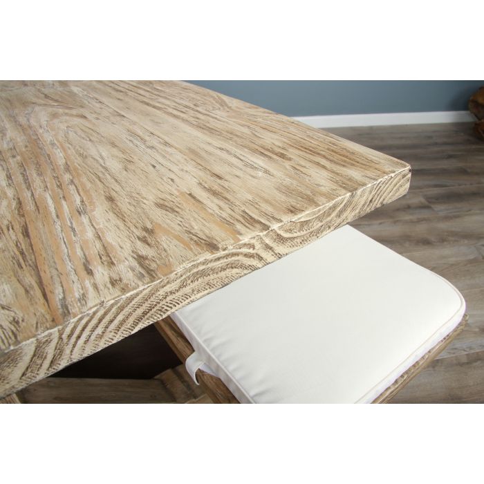 2.4m Farmhouse Cross Dining Table with 2 Dining Benches - 14