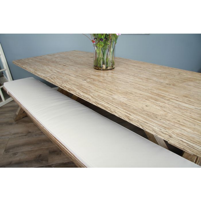 2.4m Farmhouse Cross Dining Table with 2 Dining Benches - 10