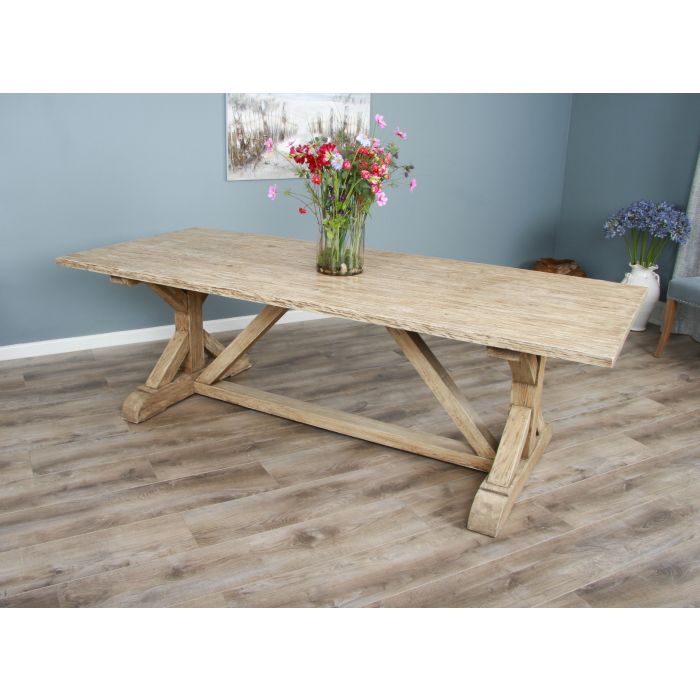 2.4m Farmhouse Cross Dining Table - 2