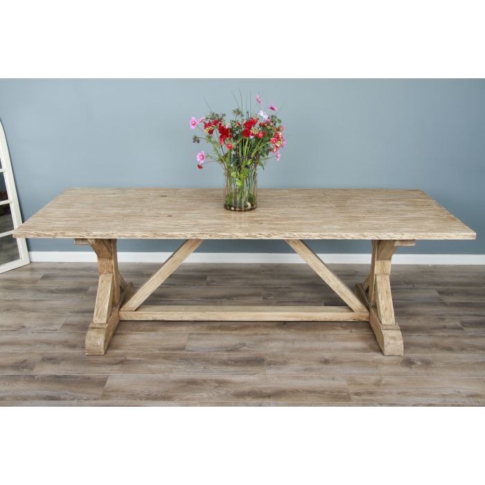 2.4m Farmhouse Cross Dining Table with 8 Latifa Chairs - 10
