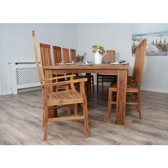 2.4m Reclaimed Teak Taplock Dining Table with 8 Vikka Chairs & 2 Vikka Armchairs  - 10