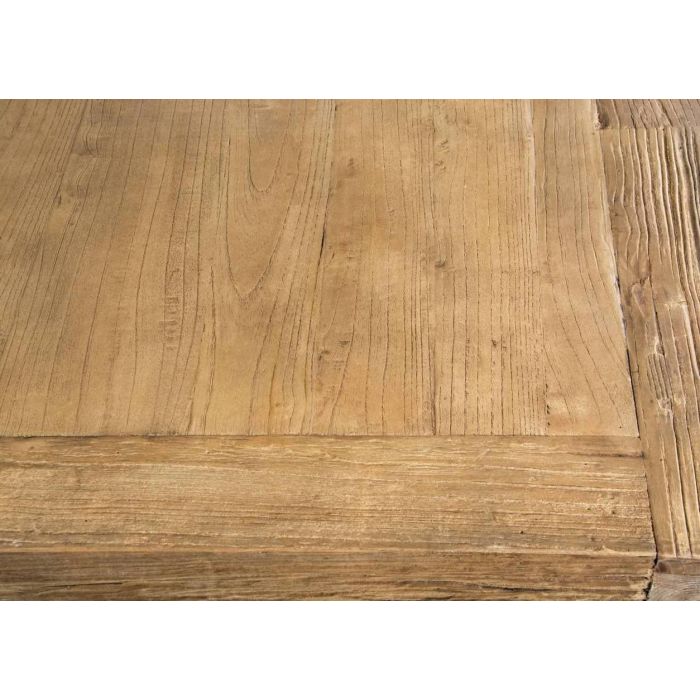 2m Reclaimed Elm Pedestal Dining Table with 2 Backless Benches - 15