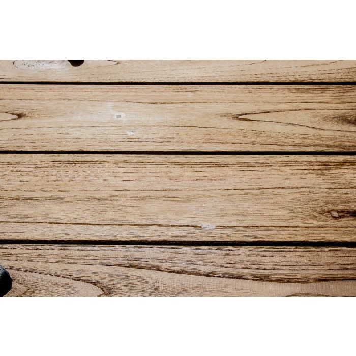 3m Reclaimed Teak Outdoor Open Slatted Table with 2 Backless Benches - 9