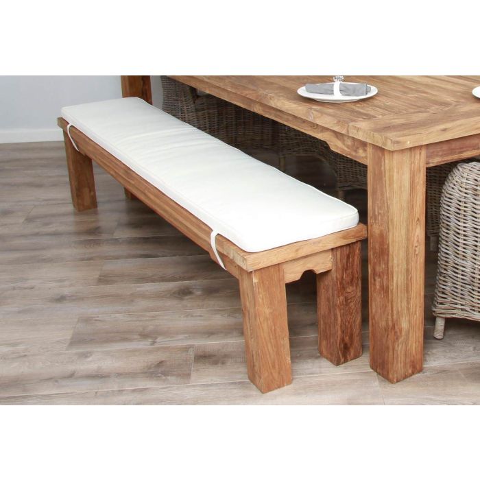 2.4m Reclaimed Teak Taplock Dining Table with 2 Backless Benches - 8