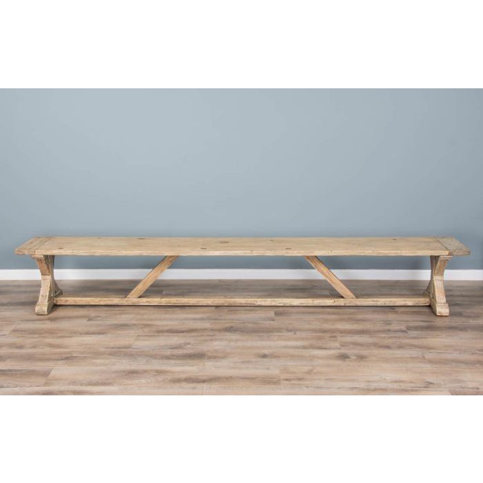 3m Farmhouse Cross Backless Bench - 3