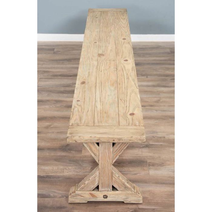 3m Farmhouse Cross Backless Bench - 4