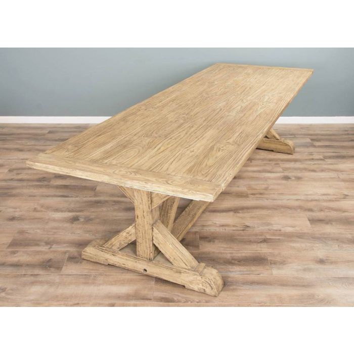 3m Farmhouse Cross Dining Table with 2 Backless Benches - 9