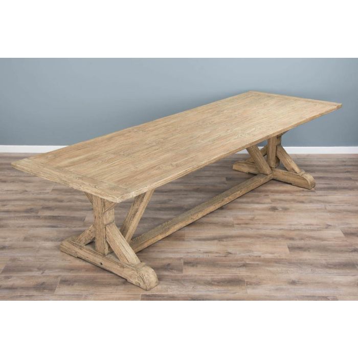 3m Farmhouse Cross Dining Table with 2 Backless Benches - 14