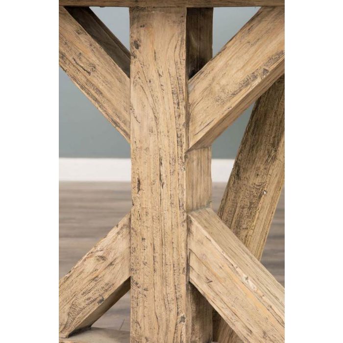 3m Farmhouse Cross Dining Table with 2 Backless Benches - 7