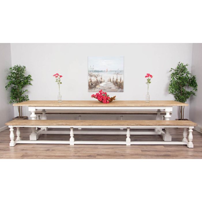 3.6m Ellena Dining Table with 2 Backless Benches - 1