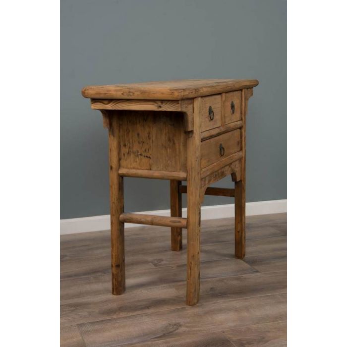 Reclaimed Elm Console Table - 3 Drawer - 2
