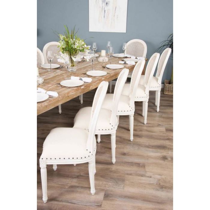 3m Reclaimed Teak Mexico Dining Table with 10 Ellena Chairs & 2 Armchairs  - 3