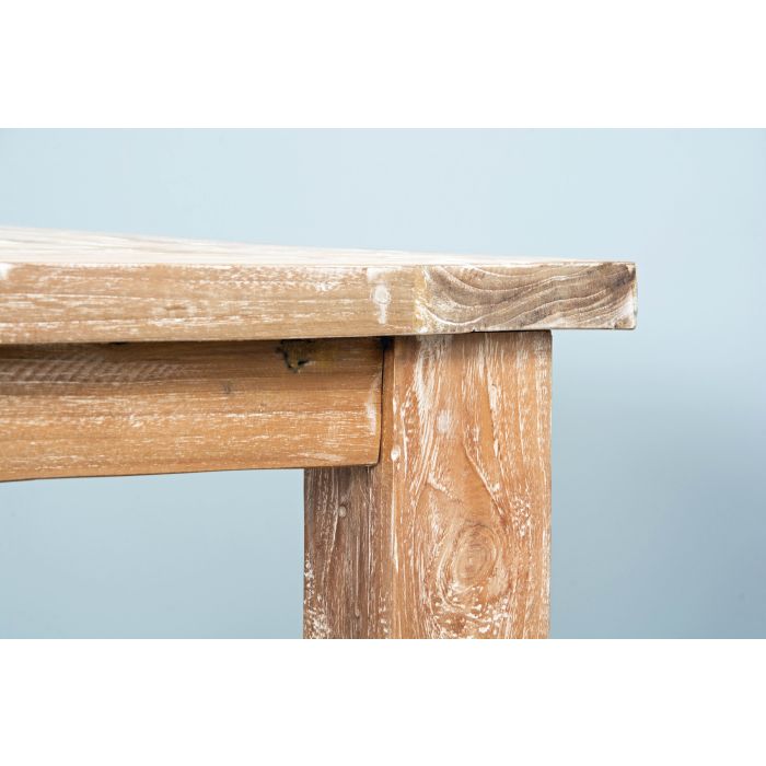 1.6m Reclaimed Teak Mexico Dining Table with 2 Backless Benches - 8