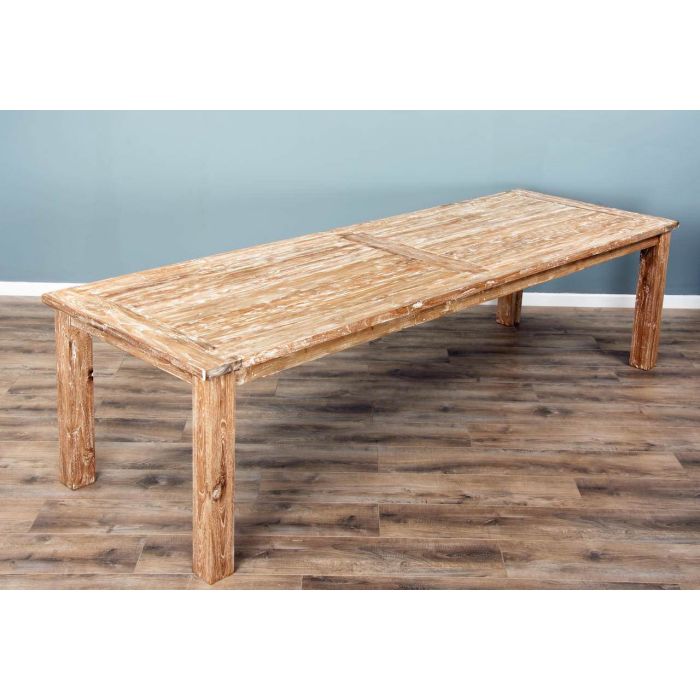 3m Reclaimed Teak Mexico Dining Table with 10 Donna Chairs  - 4