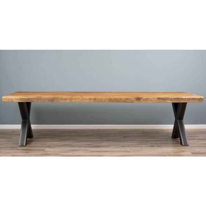 3m Reclaimed Teak Urban Fusion Cross Dining Table with 8 Scandi Armchairs - 24