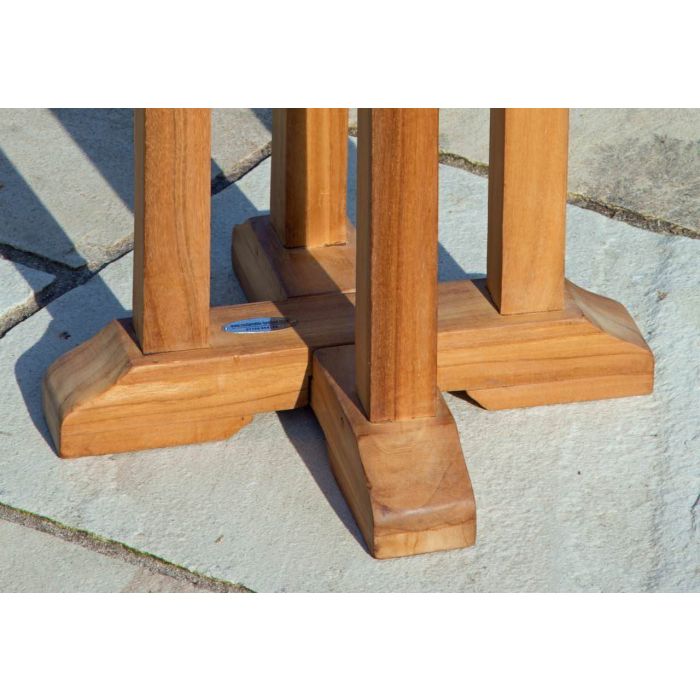 60cm Teak Circular Pedestal Table - 4