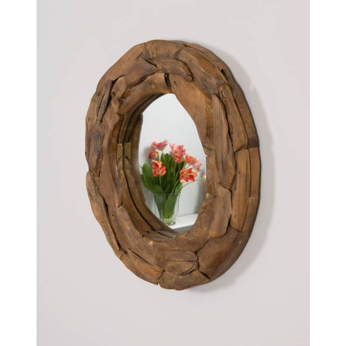 Reclaimed Teak Root Piece Circular Mirror - 4 Sizes - 8