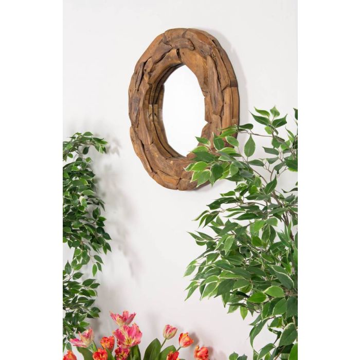 Reclaimed Teak Root Piece Circular Mirror - 4 Sizes - 9