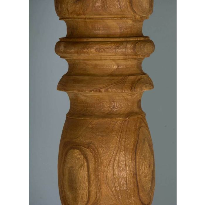 60cm Reclaimed Teak Circular Pedestal Table with 2 Stackable Zorro Chairs - 4