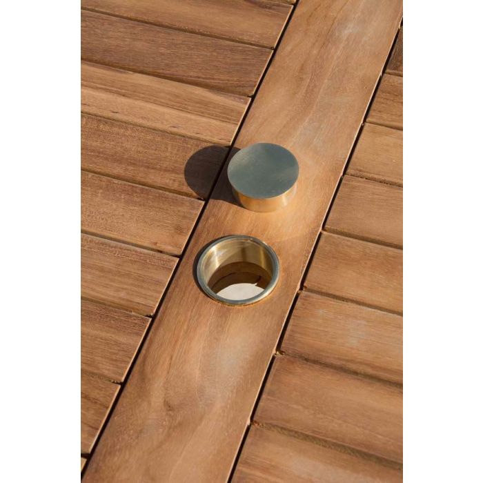 80cm Teak Circular Pedestal Table - 4