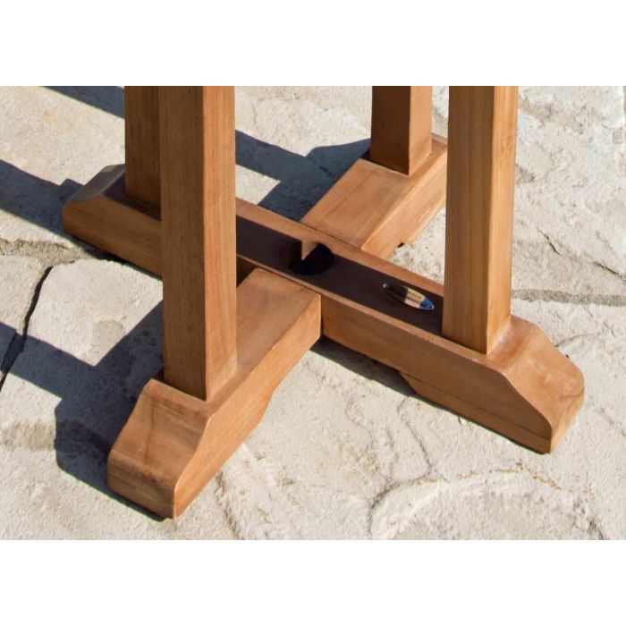 70cm Teak Square Pedestal Table - 5