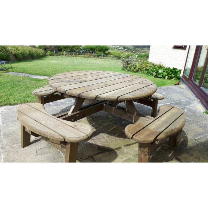 Douglas Fir Disabled Access Circular Picnic Bench - 2